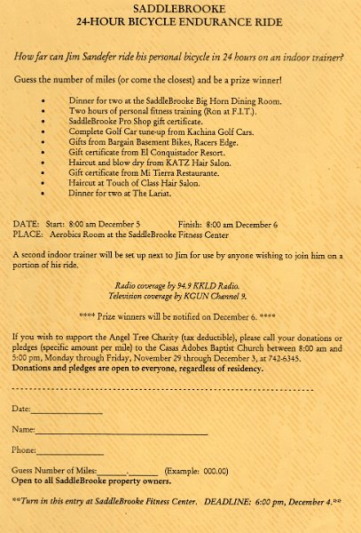Ride - Dec 1993 - 24 Hour Endurance for Angel Tree - Donation Form